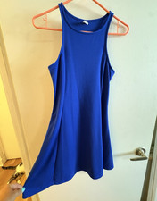 Old Navy Blue Fit & Flare Short Dress S/P Petite Sleeveless Scoop Neck Solid