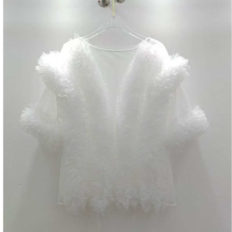 Lo último Mujeres Francesa Malla Corta Transparente Camisa Informal Prendas para el torso Calle Fiesta Blusa