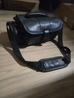 Vintage Sony Black Faux Leather Video Camera Bag, Camcorder Case With Strap — photo 1