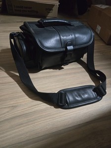 Vintage Sony Black Faux Leather Video Camera Bag, Camcorder Case With Strap