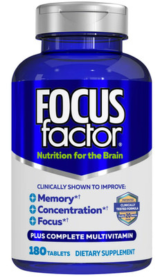 Focus Factor Brain Supplement Multivitamin Improve Memory Clarity Boost 180 tb