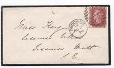 1874 QV GOOD 1d PENNY RED STAMP PLATE140 ON LONDON COVER TO LESNESS HEATH S E