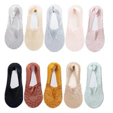 5 Pairs Fashion Women Girls Summer Socks New Style Lace Flower Short