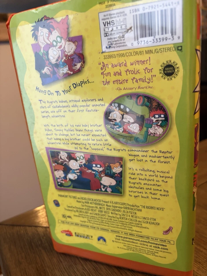 The Rugrats Movie (1999 VHS Orange) Nickelodeon VHS + Bonus Catdog Shorts - Image 3 of 4