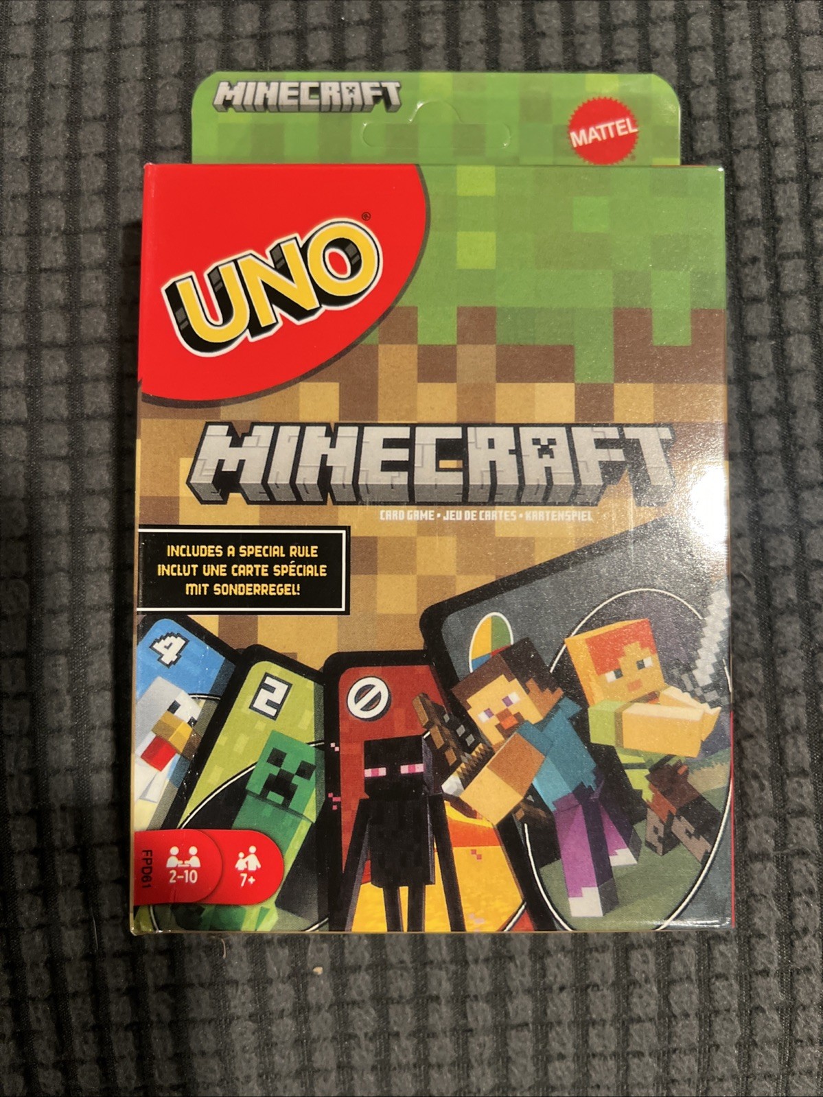 UNO Minecraft Card Game, 2 - 10 Players & Ages 7+