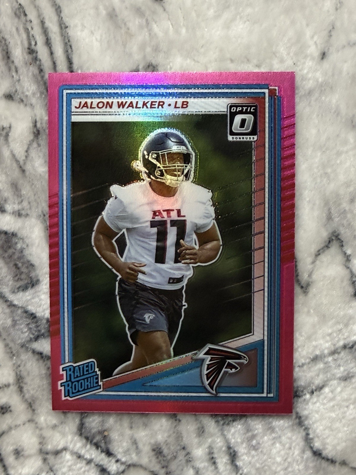 2025 Panini Donruss - Rated Rookie Jalon Walker #344 Optic Preview Pink Prizm...