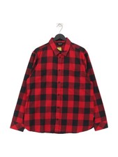 Rohan Men's Shirt L Red Checkered 100 Polyester Basic