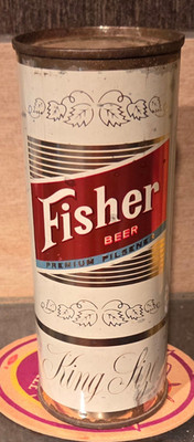 IMPOSSIBLE 1958 FISHER 15 OZ FLAT TOP BEER CAN FISHER BRWG SALT LAKE CITY UTAH