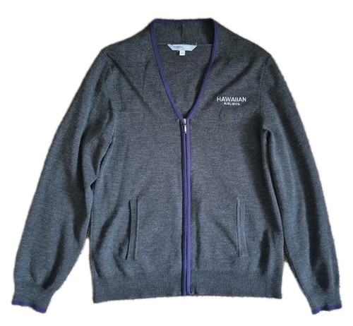Hawaiian Airlines Uniform Cardigan Sweater Zip Up Size Medium
