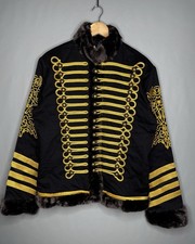 Men's Napoleonic Hussar Jacket Military Uniform Tunic Pelisse Jimi Hendrix Coat