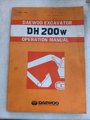 ORIGINAL DAEWOO DH200w EXCAVATOR SERVICE OPERATION MANUAL 22023-7050