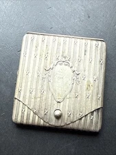 ANTIQUE BOX case PILL POWDER KEEPER solid silver art nouveau 1900