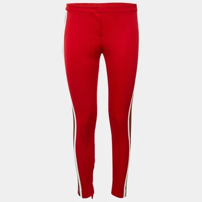 Pantalon ajusté Gucci Red Jersey Web Tape Detail S - Photo 1/4