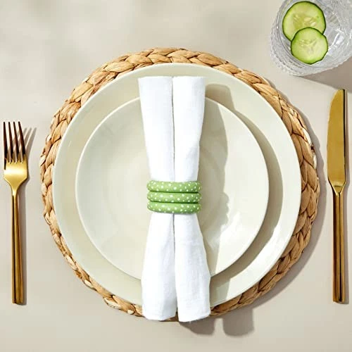  Set perline e anelli in macramè - 30 anelli da 2,2", 50 perline da 20 mm - marrone chiaro - Immagine 4 di 4