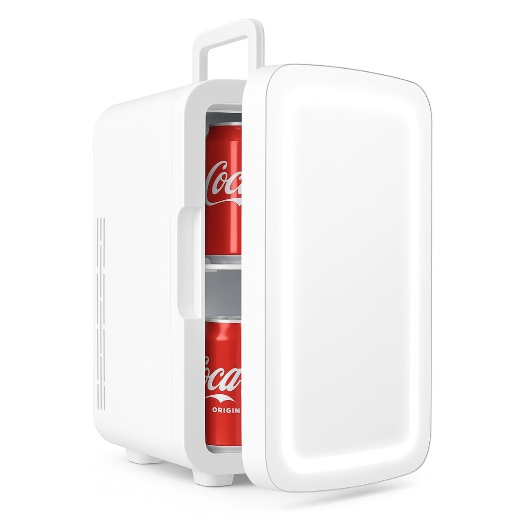 Mini Frigo 4L Mini Bar FrigoBar Silenzioso con Specchio e Luce Led Portatile
