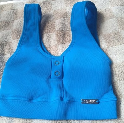 Bombshell Sportswear Ribbed 2 Snap Sports Bra Size XS/S  Padded Athletic Workout