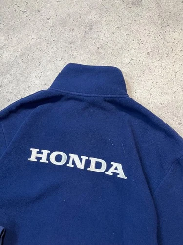 Vtg Honda Motul CBR Fireblade Navy Fleece Jacket Size L Embroidered Logo image 14