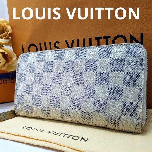 Louis Vuitton Damier Azur Zippy Wallet Round Zipper Long Wallet | eBay