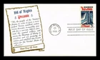 US COVER BILL OF RIGHTS 175TH ANNIVERSARY FIRST DAY ISSUE KHOL KRAFT CACHET