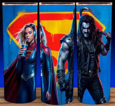Supergirl Milly Alcock and Lobo Superhero Cup Mug Tumbler 20oz