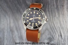22mm NATO Brown PU Leather Watch Strap For Steinhart Ocean One Vintage Military