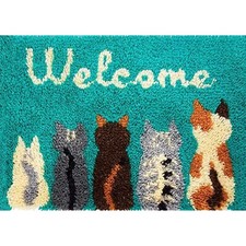 Howie's Latch Hook Kit, DIY Cats Rug Crochet Yarn Kits for Adults, Color Prep...