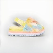 UGG FLUFF YEAH DISCO SLIDE FUR TIE DYE MARGARITA SANDALS SLIPPERS WOMEN SIZE 6