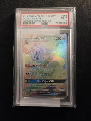 Pokemon: Cosmic Eclipse Secret Rare: Silvally GX 262/236: PSA 9