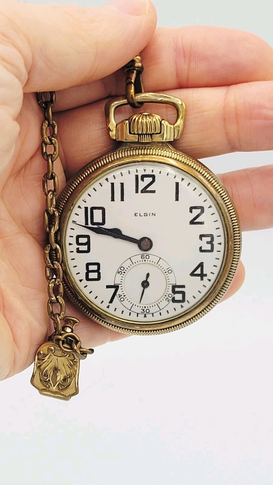 Antique Elgin Brand B.W. Raymond 21 Jewel Railroad Pocket Watch 14K GP Engraved
