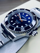 Descent Sub-Sea Automatic Diver Watch Blue Dial 100m Date Bezel Steel 40mm