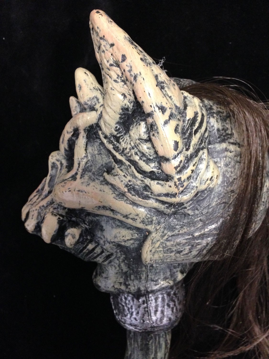 Sorcerer HORNED WARRIOR SKULL STAFF Wand Scepter Cosplay Costume Prop Accessory