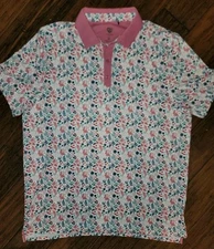 Obnoxious Golf Mens 2x Winter Flower Polo Short Sleeve Shirt