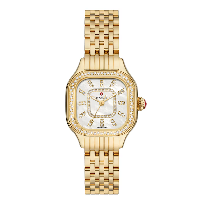 MICHELE MWW33B000003 MEGGIE GOLD DIAMOND STAINLESS STEEL WATCH