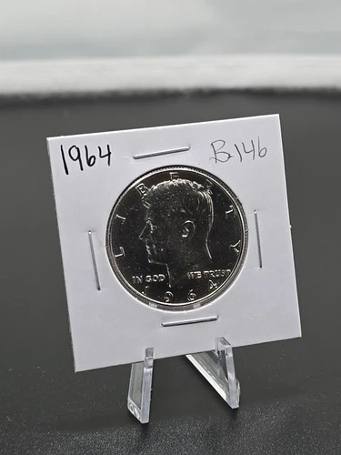 Lot of 2- 1964 Kennedy Silver Half Dollars 90% Silver $1 Face Value--AU--B-146