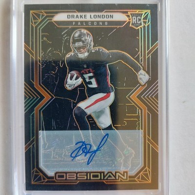 DRAKE LONDON 2022 PANINI OBSIDIAN ORANGE ETEC RC AUTO #/75 (FALCONS) MINT