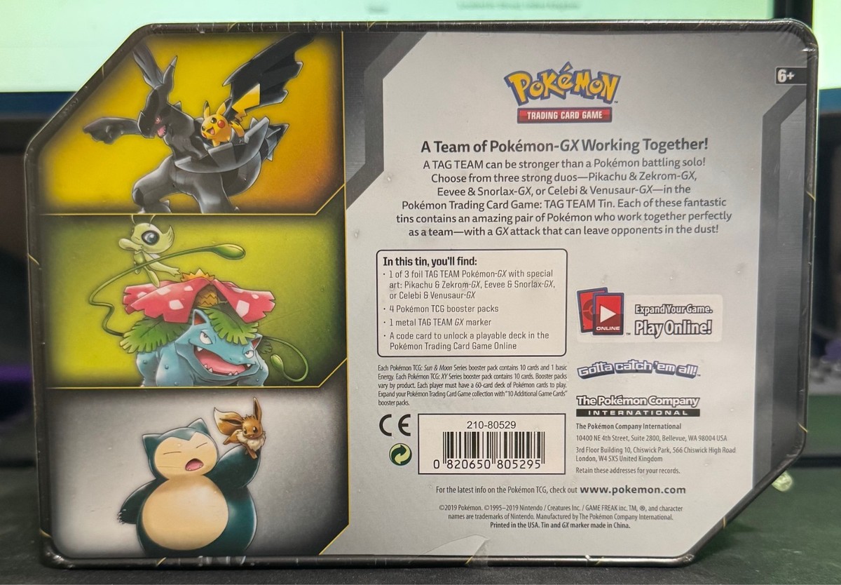 Pokemon Eevee & Snorlax GX Tag Team Tin - Brand New - Factory