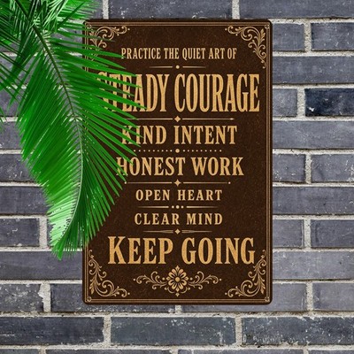 Ornate Corner Border Frame Inspirational Quote Vintage Metal Plaque