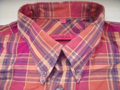 EH822 SIGNUM Rouge Chemise L / Orange Terre Cuite Braun à Carreaux Très Bien - Photo 1/1