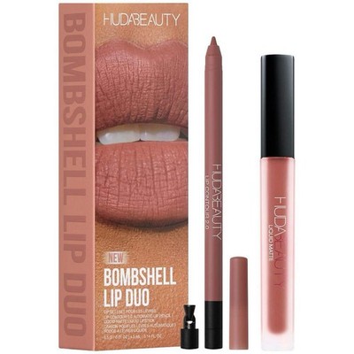 Huda Beauty Bombshell Lip Duo Liquid Matte Lipstick & Lip Contour 2.0 Pencil NEW