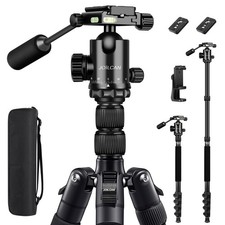 JOILCAN Camera Tripod, 83" Aluminum Tripods  Monopods with Metal Handle, Hea...