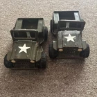 Vintage Tonka Metal Jeep Lot Of 2 Military Green Star 1970’s