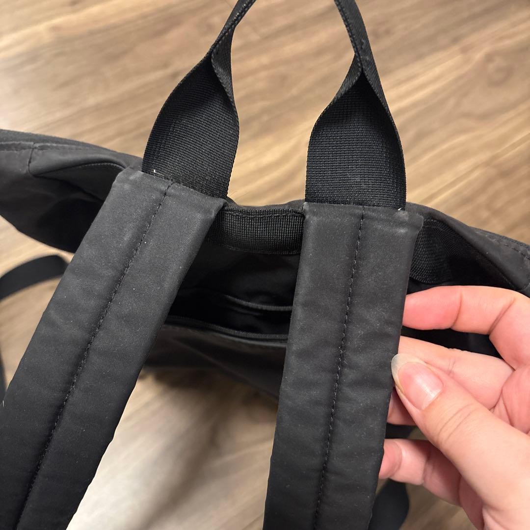 Porter Black Nylon Backpack  adjustable strap zip… - image 3