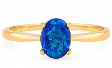 GENUINE 0.76 Cts OPAL SOLITAIRE RING 10K GOLD - Free Certificate Appraisal - NWT