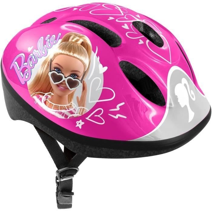 Casque vélo fille confortable réglable STAMP rose motif Barbie