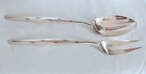 Vtg Sterling Silver Flatware Celeste  By Gorham Serving Spoon &Fork Mid Century