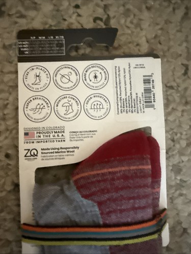 Smartwool Woman's Hiking, Crew Height, Gray & Red w/ Peach, Perfect Fit, Sz Med - Picture 4 of 5