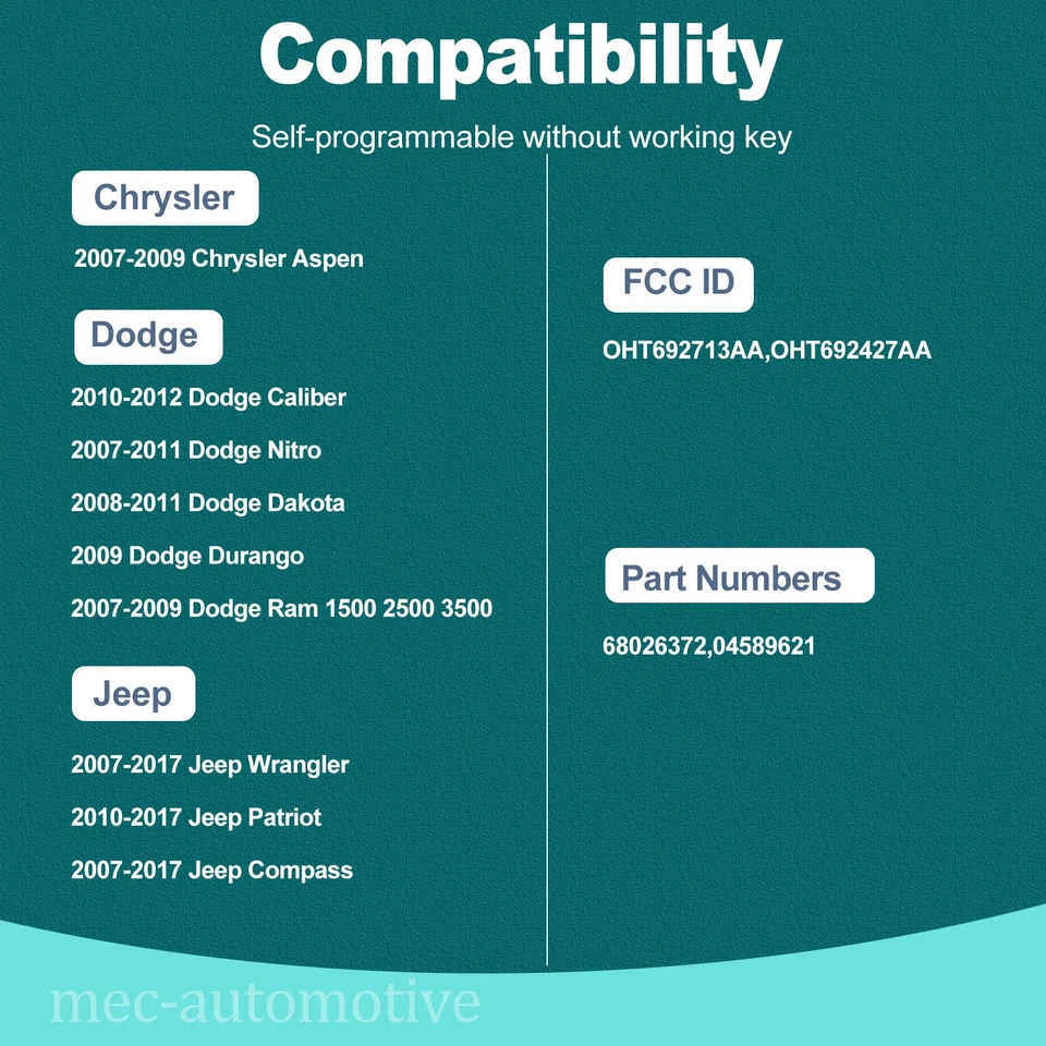 New Program DIY Remote Key Fob & Tool For 2007-2009 Dodge Ram 1500 2500 3500 - Image 2 of 4