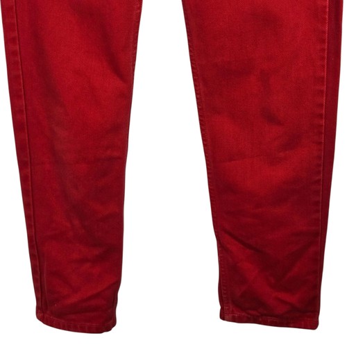 Guess Jeans Womens 26 Red High Rise Tapered 100% Cotton Denim Vintage 90s Pants - Picture 5 of 12
