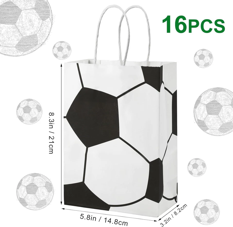 16Pcs футбол вечеринки пользу сумки футбол Goodie конфеты подарочные сумки с ручками - Изображение 2 из 4