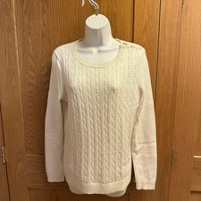 Talbots  Sweater Creamy White Cable Knit - Medium